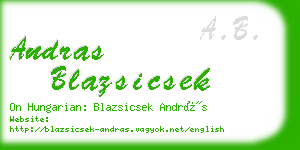 andras blazsicsek business card